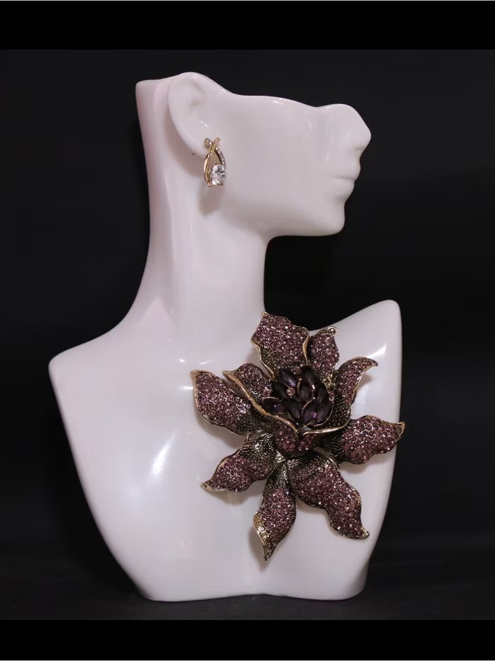 Statement Purple Flower Brooch Pin for Women